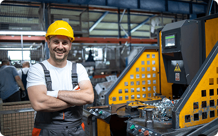 Manufacturing worker in factory setting